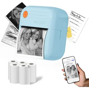 Portable wireless photo printer, rechargeable instant photo paper printer, compatible with iPhone and Android, perfect for shooting events, Smartphone Photo Printer