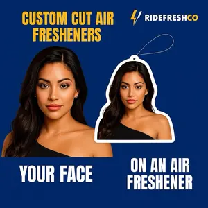 RideFreshCo Custom Cut Air Fresheners - Personalized Designs for Cars - Your Face on an Air Freshener - Unique & Customizable Fragrance Options