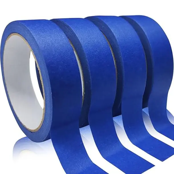 4 Rolls Premium Blue Painter's Tape, Multi-Use Masking Tape for Painting, DIY Crafts - No Residue, Easy Removal