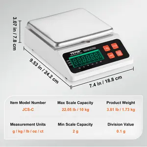 Spring new arrivals Industrial Counting Scale, 10 kg x 0.1 g, Digital Scale for Parts and Coins, g/kg/lb/oz/ct Units, Electronic Gram Scale Inventory Counting Scale Kitchen Jewelry Counting Scale with LED Screen