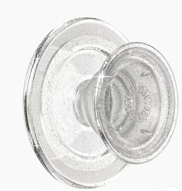 PopSockets MagSafe PopGrip - Sparkling Transparent Mobile Phone Accessory, Magnetic Holder, Secure Grip, Cellphone Stand, Accessories