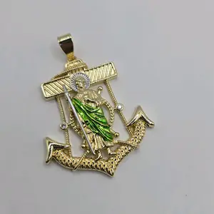 Saint Jude anchor pendant fancy design gold-plated NO CHAIN FASHION STYLE