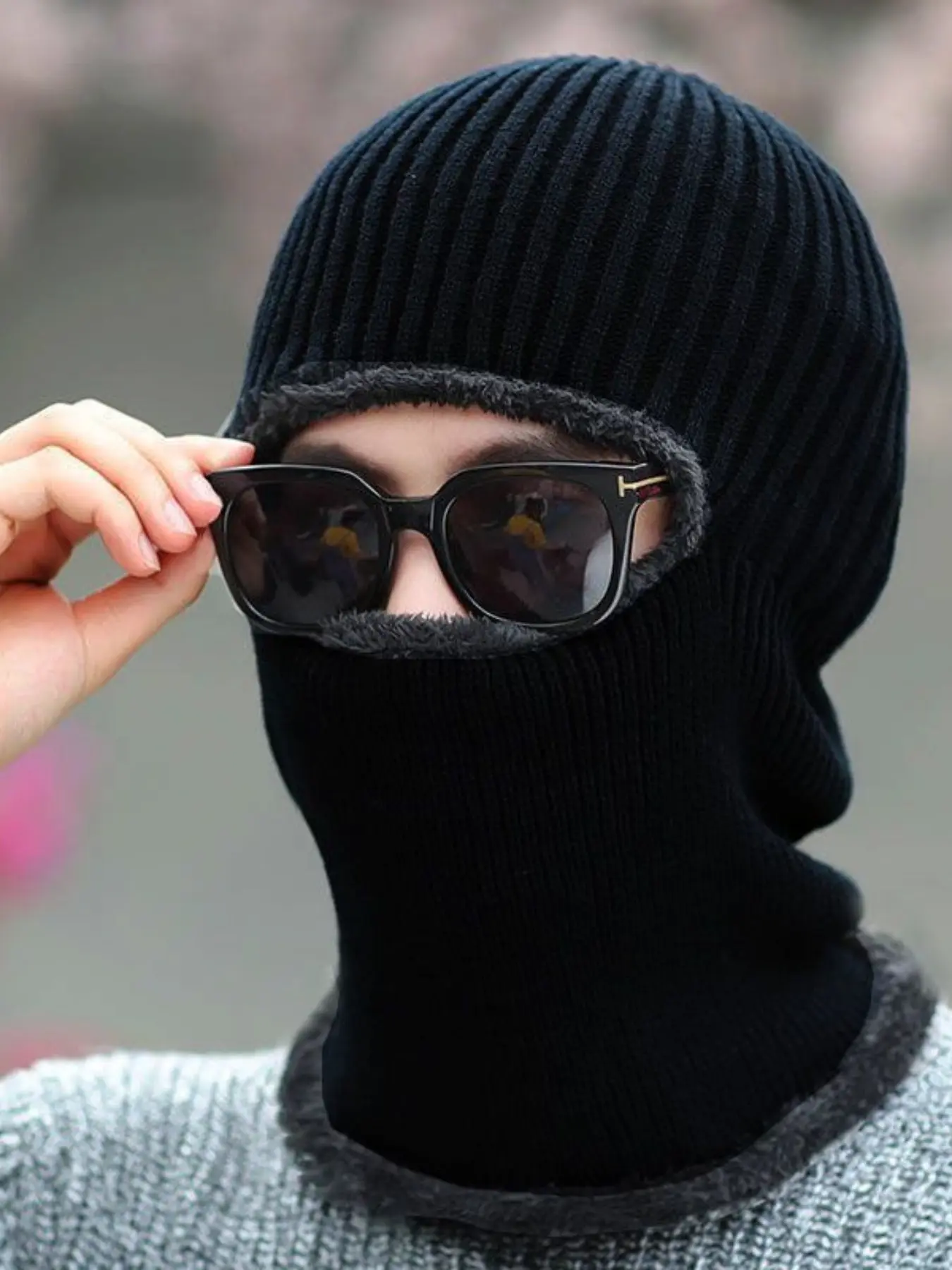 Solid Color Balaclava Hat, 2024 New Style Windproof Neck Full Face Mask Gaiter Mask, Knitted Balaclava Hat for Men & Women, Fashion Accessories for Fall & Winter, Balaclava Headwear, Balaclava Hood
