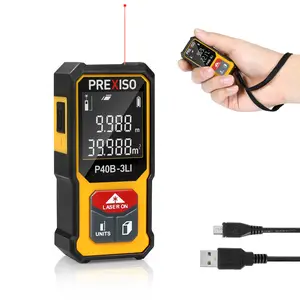 #Summervibes PREXISO Mini Laser Measurement Tool, 135Ft Rechargeable Laser Distance Meter Ft/Ft+in/in/M Unit, Laser Measure with High Accuracy, Pythagorean, Distance, Area, Volume Modes