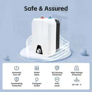 2026 Trending 8L 1500W Electric Water Heater,110V US Plug 5 to 10min Fast Heating,IPX4 Waterproof Multi Protection,Vertical Compact Design,For Home Limited Space,Bathrooms,Kitchens