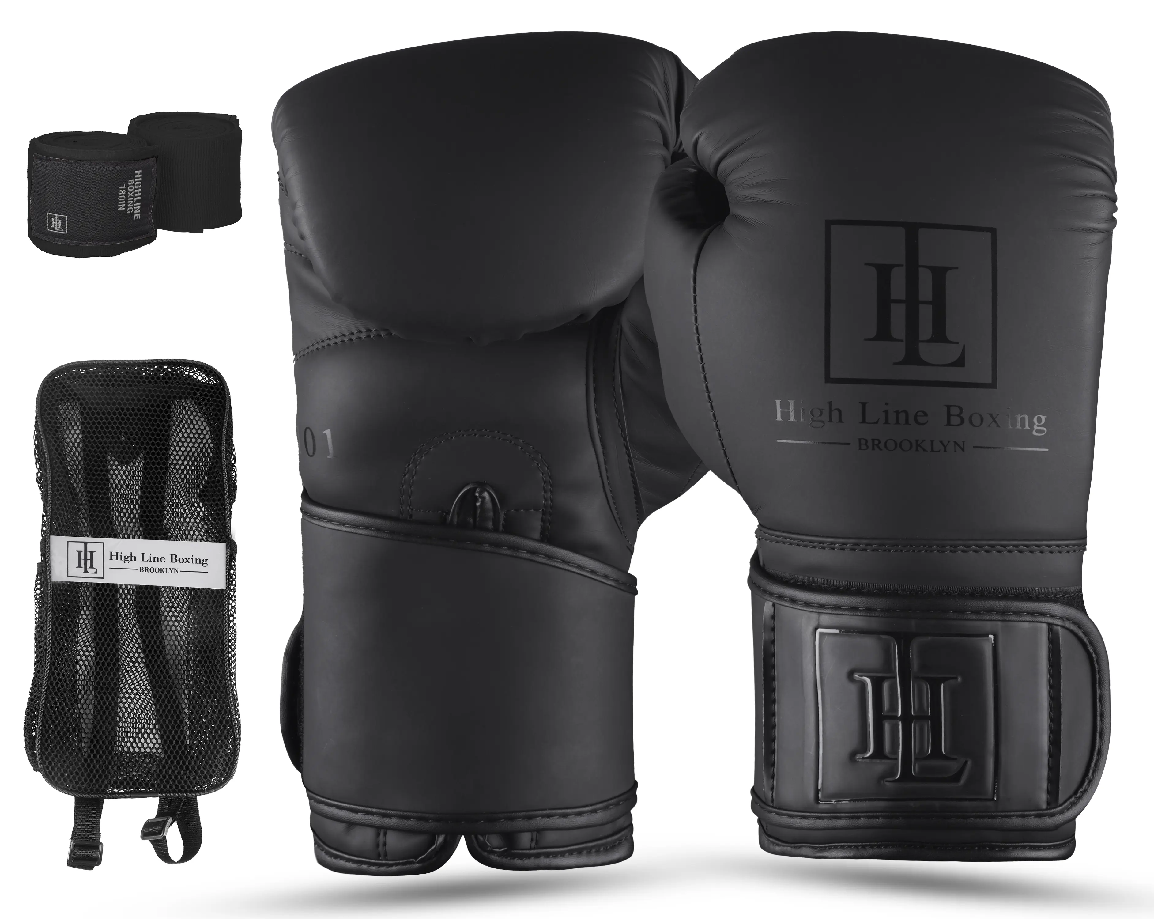 High Line black Boxing Gloves for Men and Women| Premium Punching Gloves/Boxing Training Gloves Made with Faux Leather| Free Wrist Wraps and Bag Included (10 oz, 12 oz, 14 oz & 16 oz)