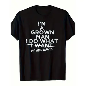 Humorous T-Shirt for Men Plus Size Big & Tall Oversized Graphic Tee Jokes Machine Washable, Suitable for Casual Work Wear Perfect Gift