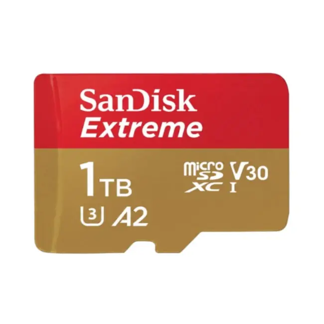 SanDisk Extreme 1TB microSDXC U3 A2 V30 Memory Card High-Speed Storage for Cameras and Devices
