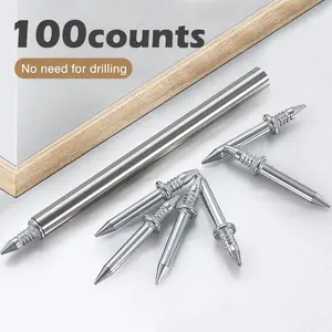 100 Counts Invisible Security Screws with Nail Specific Sleeve Tool,Seamless Skirting Line Nail for Solid Wood Baseboard, Double-Headed Skirting Thread Seamless Nail Non Marking.