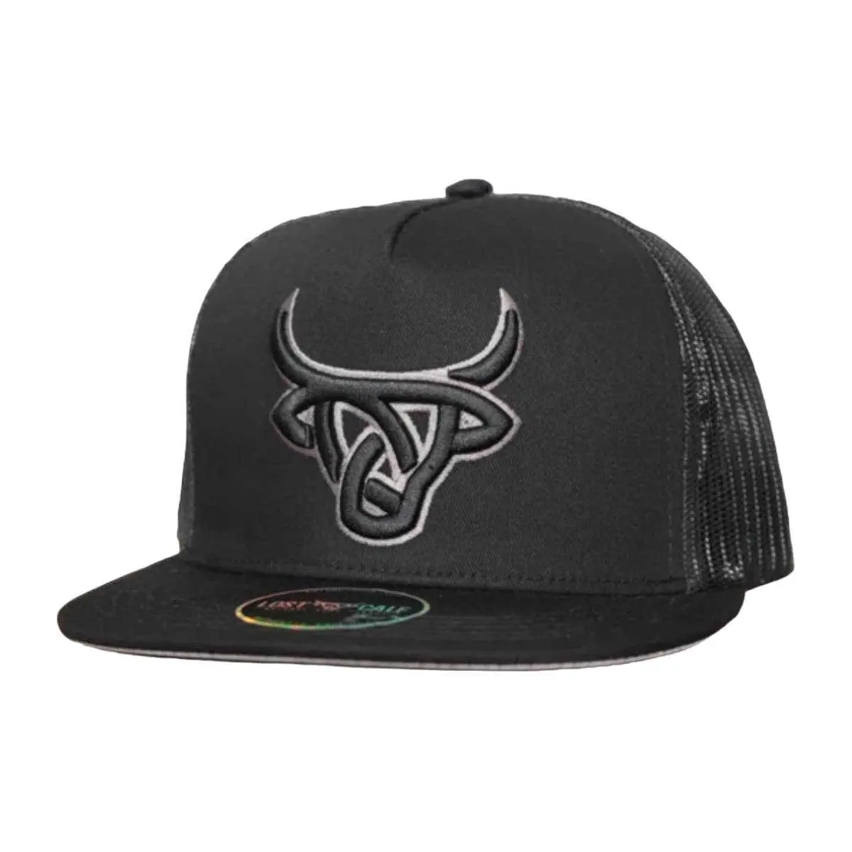 Lost Calf Unisex Grey Horns Flat Black Mesh Back Snapback Hats