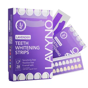LAVYNO Purple Teeth Whitening Strips - 7/21 Whitening Sessions - Safe for Enamel - Non Sensitive Teeth Whitening - Peroxide-Free