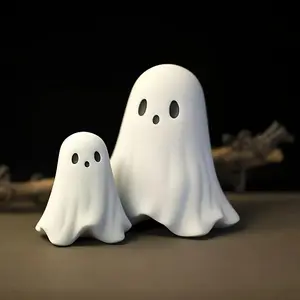 Ghost Design Resin Ornament Statue, Decorative Sculptures, 1 Pair Cute Ghost Decoration, Cartoon Ghost Decoration for Home Living Room Bedroom, Modern Home Decoration, Home Decor Supplies