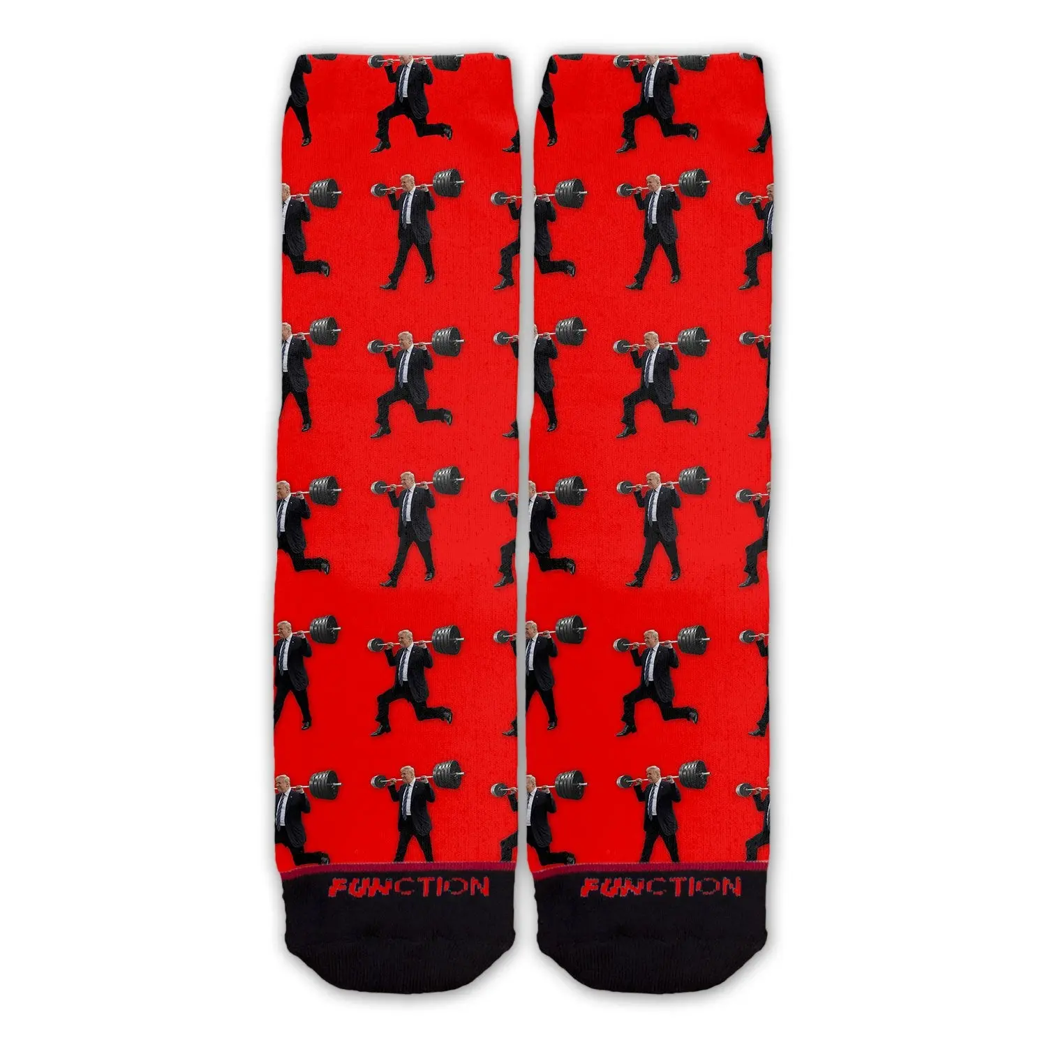 Function - Donald Trump Fist Pump Lunge Pattern Fashion Sock