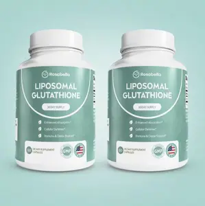(Flash Sale : 2 Bottles) Liposomal Glutathione Capsules -Skin Glow, Immune & Detox Support (60 Count) Rosabella