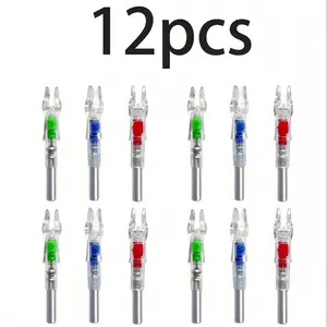 12 Pack X Lighted Nocks Universal Fit for Arrows with ID .204/.233/.244/.246 Light Up Nocks with ON/Off Switch for Archery Hunting