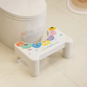 UDEAR Household Sturdy Toilet Stool,Cartoon Pattern Thickened Durable Non-slip Design for Bathroom,Toilet