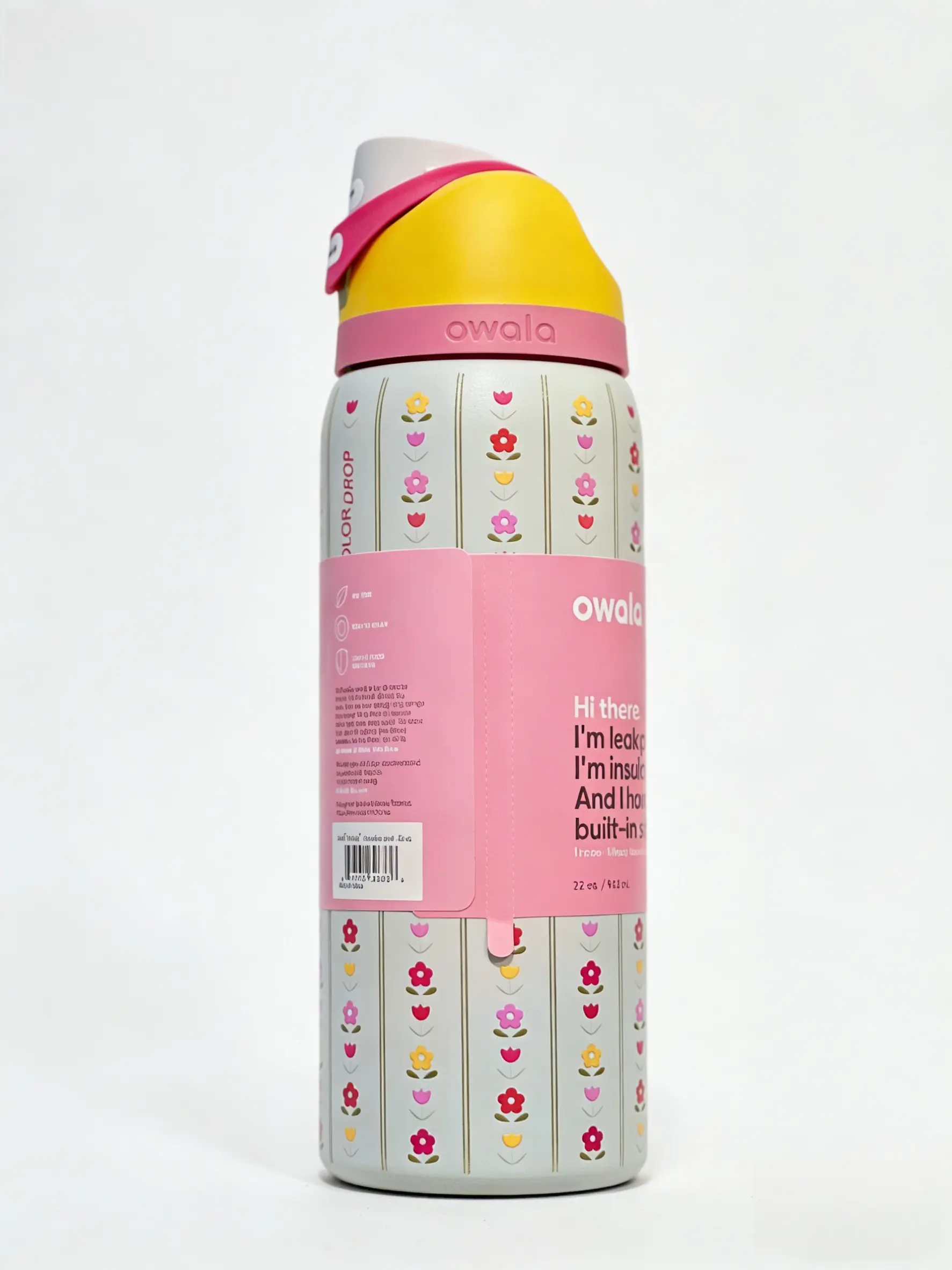Owala Freesip 32oz Stainless Steel Water Bottle, Portable, Lightweight, Reusable Vacuum Flask for Kitchenware Drinkware Use