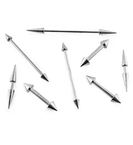 Spiked Stainless Steel Barbell