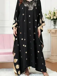 Women's Batwing Sleeve Dress, Elegant Ethnic Long Sleeve Maxi Dress for Party Holiday Wedding Guest, Ladies Spring & Fall Clothes, Womenswear