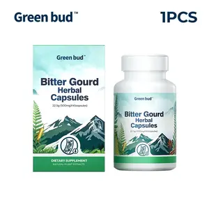 Green Bud 1 Bitter Gourd Healthcare Supplement Capsules, with Bitter Gourd, Cinnamon, Ginseng, Mulberry Leaf Extracts, Edible Dietary Supplement