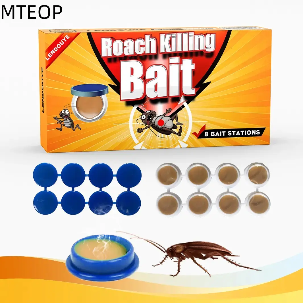 LENDOUYE Indoor Pest Control Kit - 8 Pcs (1 Box) Roach Traps Indoor, Cockroach Exterminator, Bug Control Home Supplies for Home Use