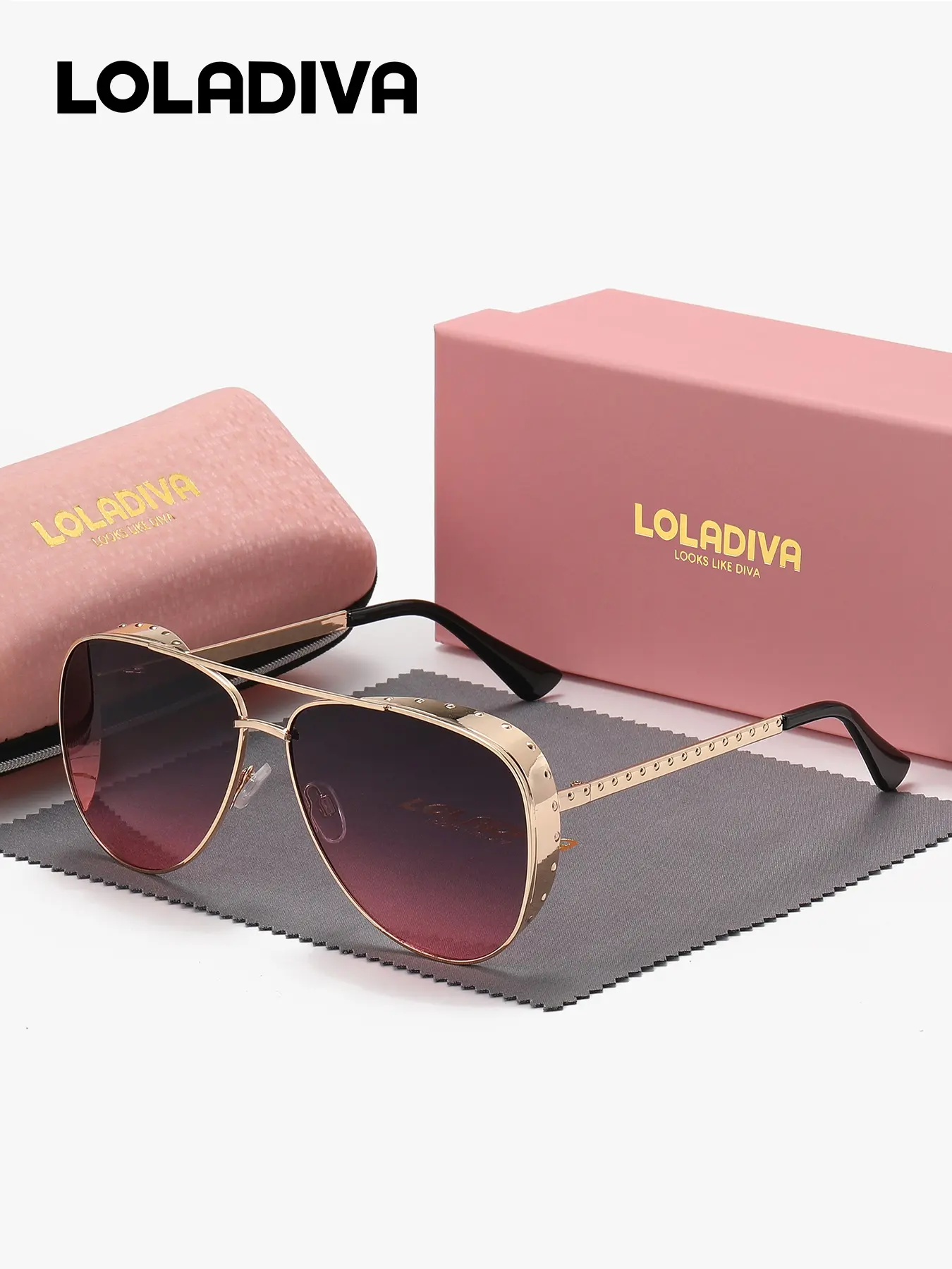 Loladiva 1 Piece Unisex Geometric Metal Sunglasses HD Full Frame High Quality Sunglasses UV400 Uv Blocking Sunglasses Understated quality Uv Blocking Shades