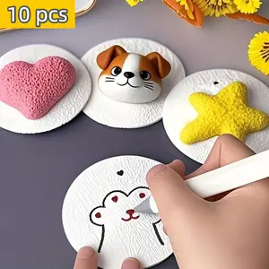 10Pcs 3D Expandable Foam Round Craft Boards for Creative Projects | Craft Supplies, Kids Crafts, Kids School Activities, Christmas Stocking Stuffers, Family Craft Nights | 3D Foam Craft Kit for Handmade Gifts & Holiday DIY