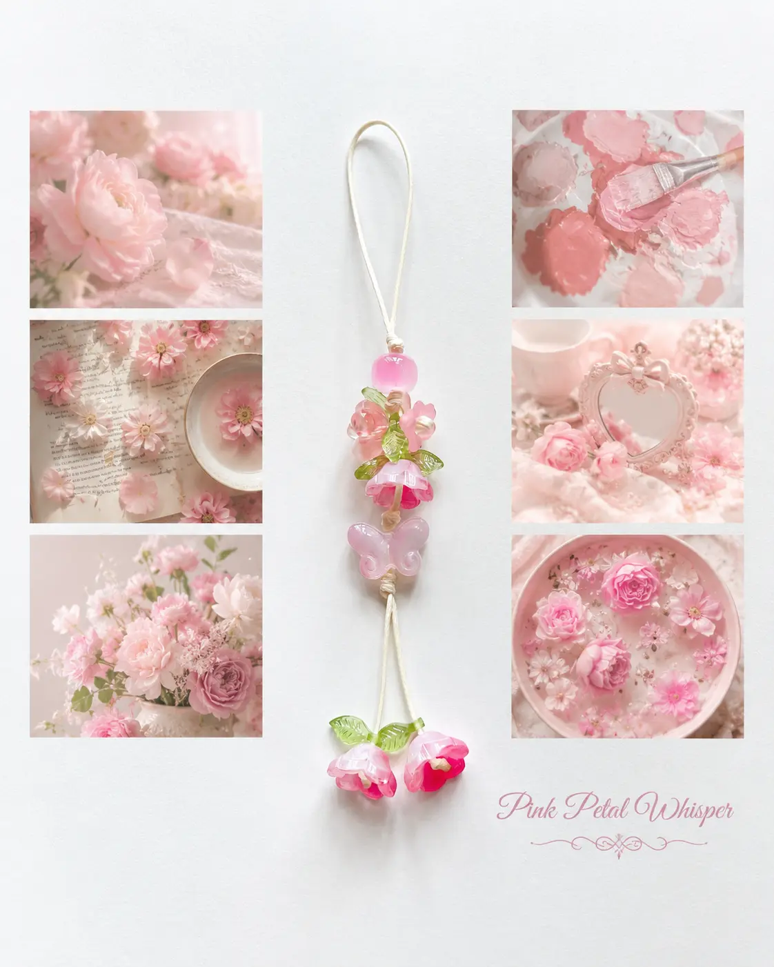 [NEW] Vivid Flowers Butterfly Keyring – Handmade Floral Phone Strap, Cute Flower Keychain 2