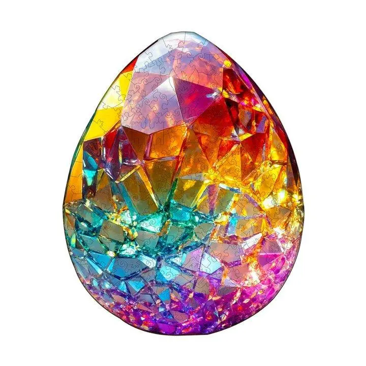 Colorful Crystal Egg Wooden Jigsaw Puzzle - Decorative Jigsaws for Adults, Kids, Jigsaws Decorative Puzzle Wooden