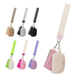 Mamona Fashion Wristlet Keychain Wallet, Nylon Mini Zip Around Keychain Wristlet Wallets for Women, Portable Detachable Keychain Wallet