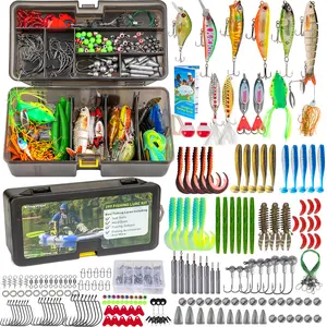 THKFISH 299PCS Bass Fishing Lures  Kit- Secret Weapon Soft Baits with Frogs,  Worms,Crankbaits,Jigs & Spinnerbaits -Soft & Hard Baits Lifelike Swimbaits Kit with Tackle Box Included for Freshwater Saltwater