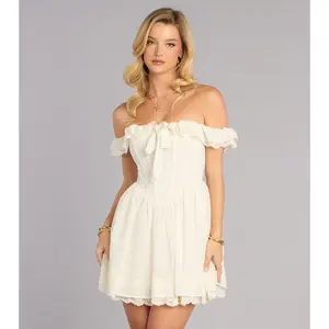 Darling Off-Shoulder Skater Dress