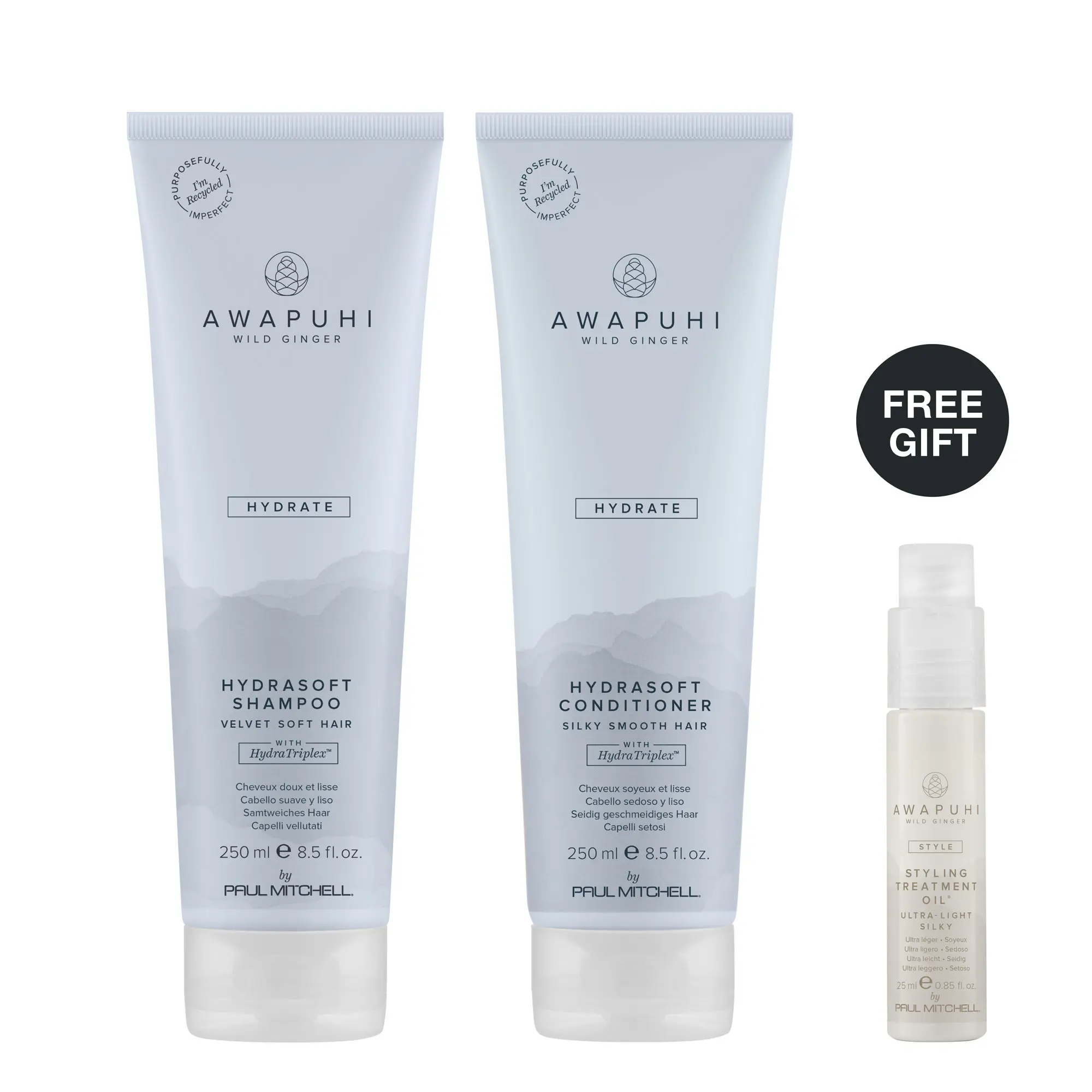 Hydration Oasis Duo – Awapuhi Wild Ginger HydraSoft Shampoo and Conditioner Bundle for Softer, Smoother-Looking Hair with FREE Hair Oil*