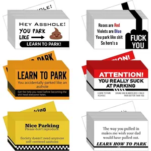 150 count Funny Bad Parking Business Cards 6 Styles Parking Violation Cards for Adults, 3. 5 x 2 Inches