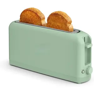 2 Slice Slim Toaster, Fits-anywhere ™   Kitchenware, 6 Setting Shade Control with Reheat & Cancel Buttons, Fits Sourdough, 10" Long Slot, Anti Jam & Auto Shutoff, 900 Watt, Seaglass