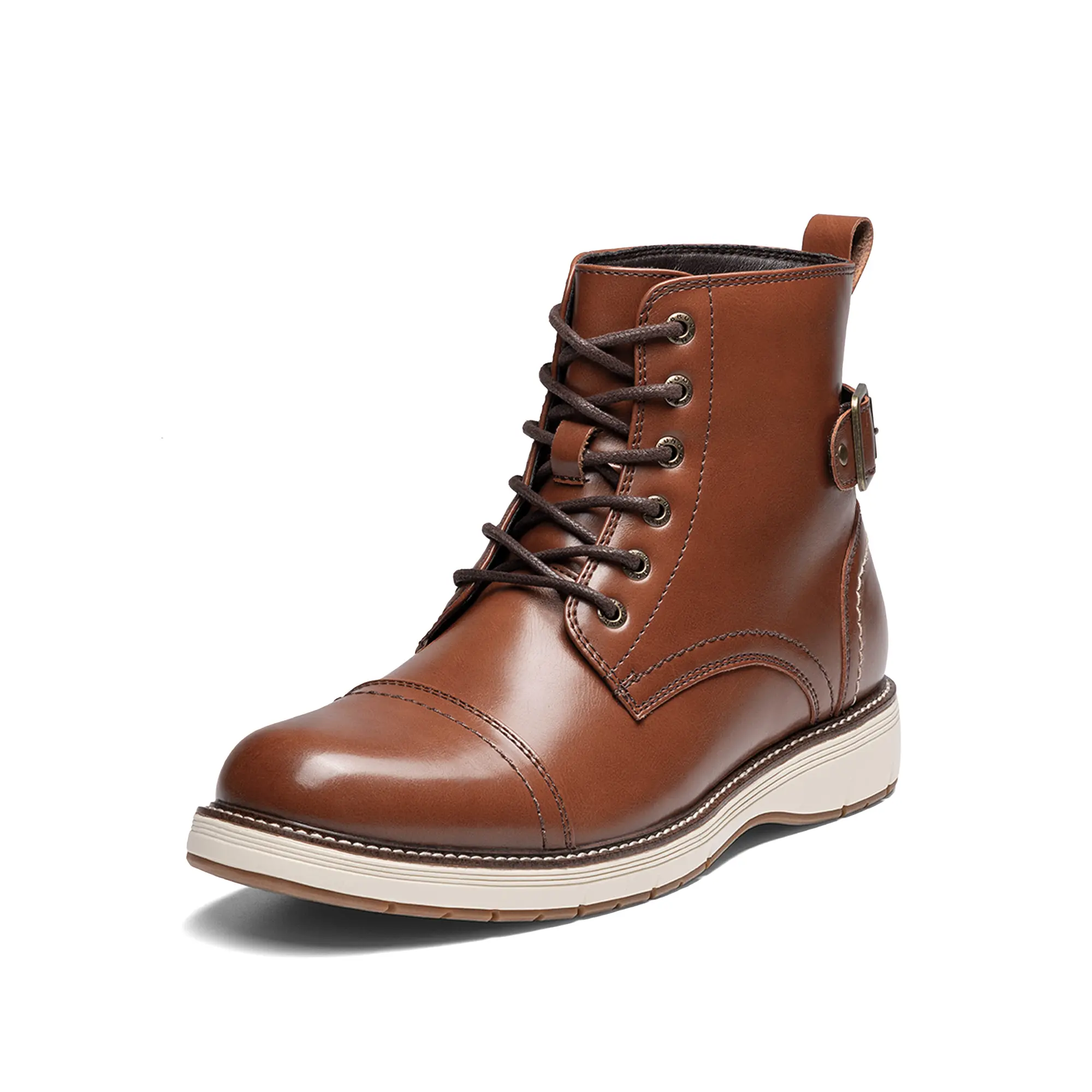 【BRUNO MARC Anniversary】 Men's Closed Motorcycle Combat Biker Boots - Lace-Up Casual Footwear tiktokshopbacktoschool
