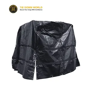 24' x 27' Lumber Tarp with 8' Drop 14oz Waterproof Vinyl for Heavy-Duty Flatbed Hauling with 8' x 8' Tail and 3 D-Rings
