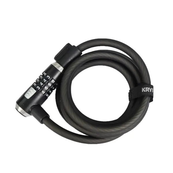 Kryptonite KryptoFlex 1218 Key Cable Bike Lock - 6ft Fixed-Length Steel Cable, Click-Lock & Reset Combo, Sports & Outdoor Cycling Equipment