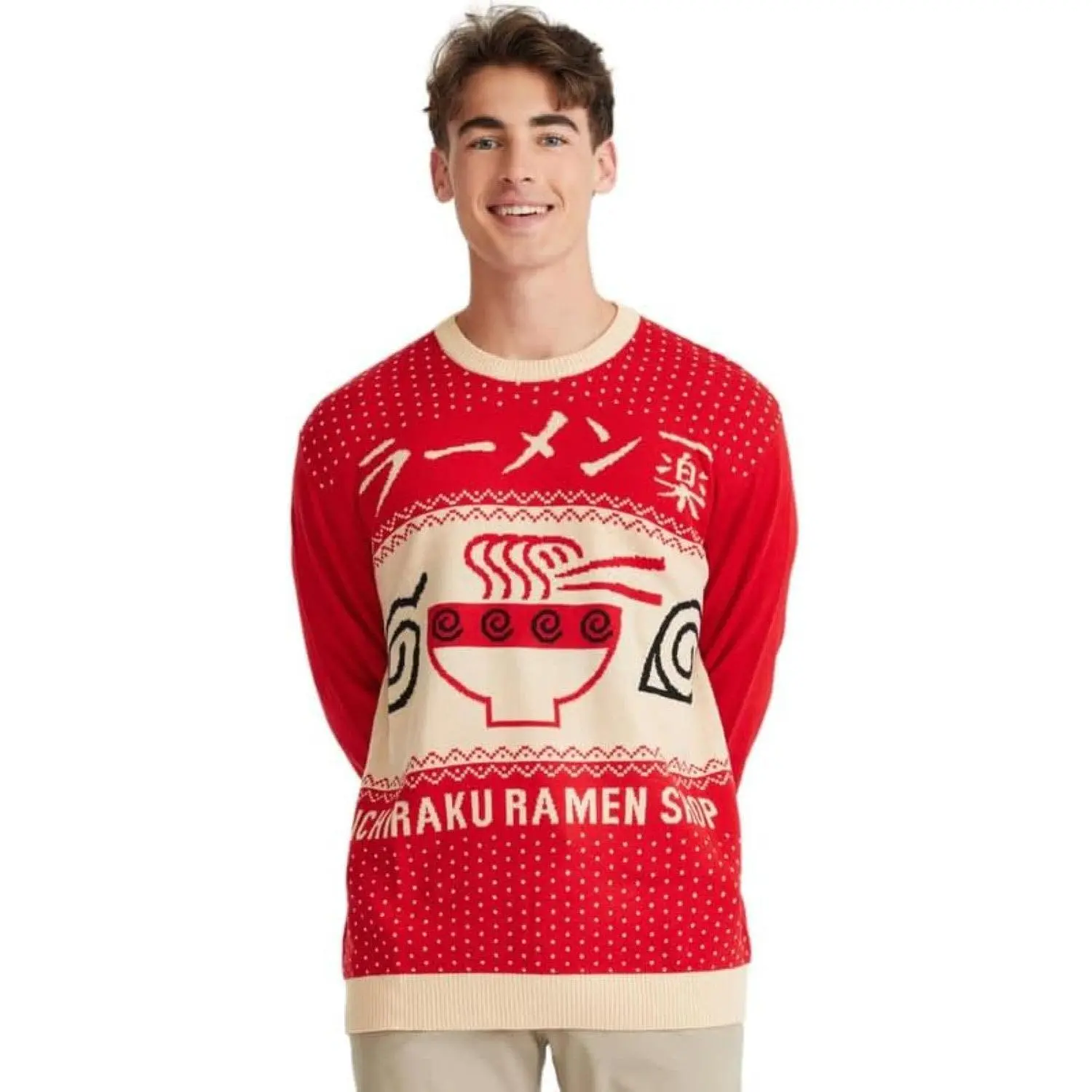 Ripple Junction Naruto Unisex Pullover Ugly Sweater Ichiraku Ramen Bowl