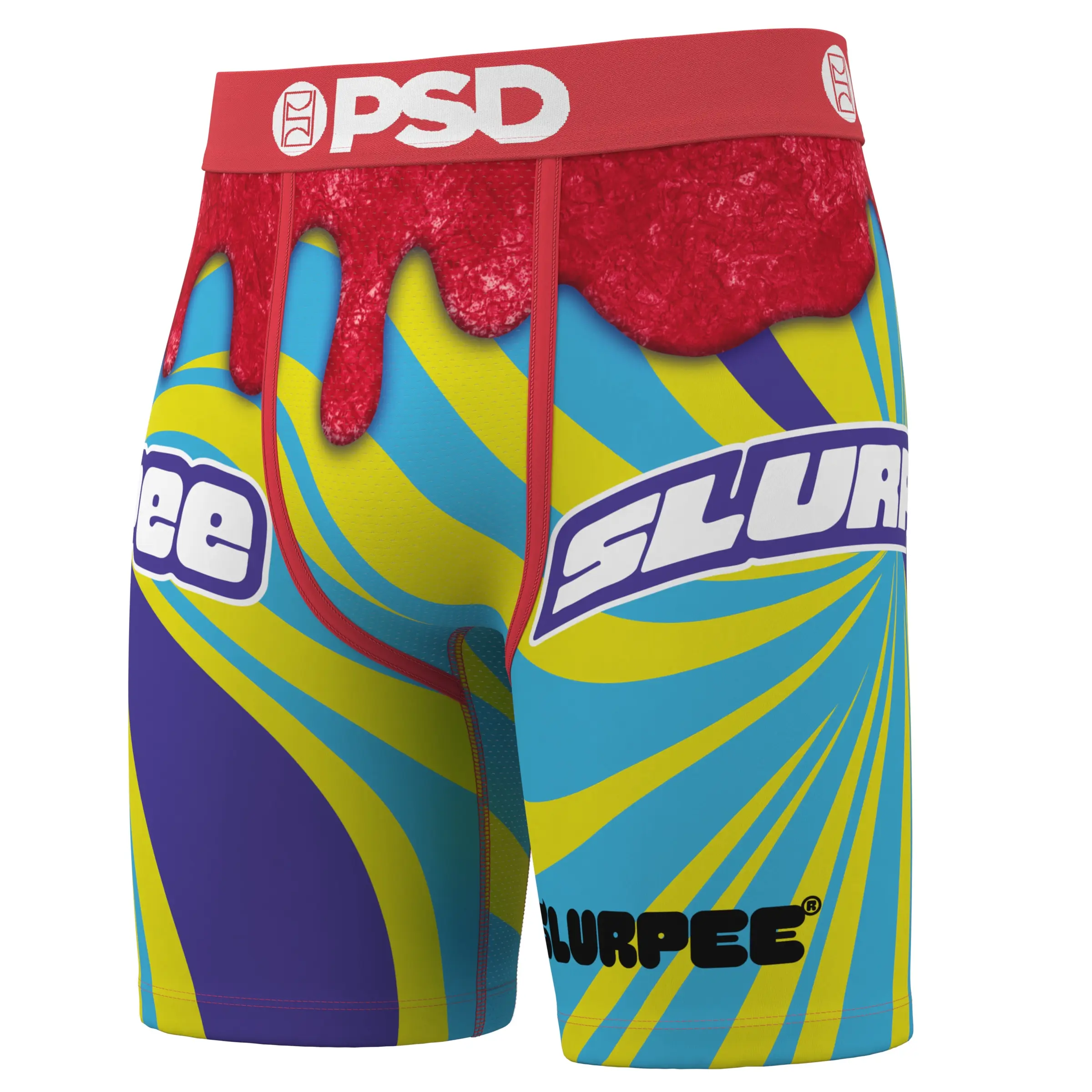 PSD Mens 7-Eleven Cherry Slurpee Boxer Brief - Standard Length 7 Inch Inseam, Soft and Breathable Poly Blend Fabric