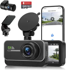 GMAIPOP Dash Cam Front and Rear,4K+1080P WiFi Dual Dash Camera for Cars with App, 3" IPS Dashboard Camera Recorder,Night Vision,24H/7 Parking Mode, Loop Recording,170° Wide Angle,Free 64GB SD Card