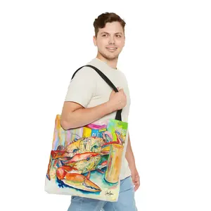 "Old Bay Blue Crab" Large 18” Artist Tote Bag by Jen Callahan