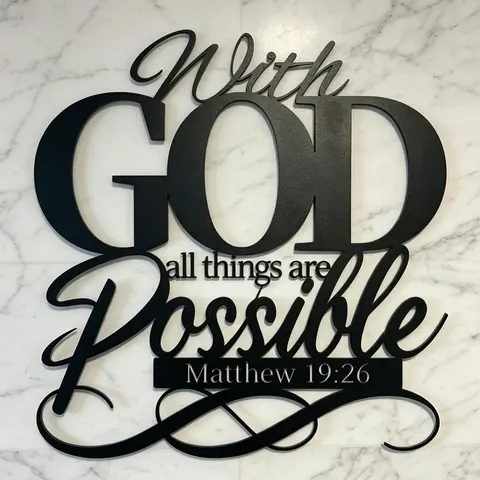 Modern Metal Letters Religious Wall Art - 1-Count Bold Cross Design Crucifix, Bible Verse Print, Church Wall Decor, Home Spiritual Decor Accessory for Living Room & Bedroom Office