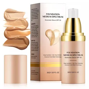 Colour Changing Foundation Liquid 4in1 Oil-free BB Cream Makeup, Nude face Medium Spectrum