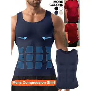 Mens Tummy Control Vest, Compression Shirt, Gynecomastia Tank Top, Seamless Shapewear Undershirt