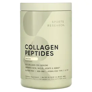 Sports Research Collagen Peptides, Vanilla , 1.06 lb (480 g) Sports Research Collagen Peptides, Vanilla , 1.06 lb (480 g)