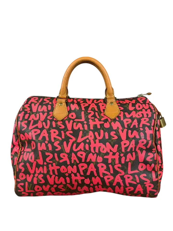 Pre-owned na Shoulder Bags Louis Vuitton x Stephen Sprouse Graffiti Speedy 30 Pink