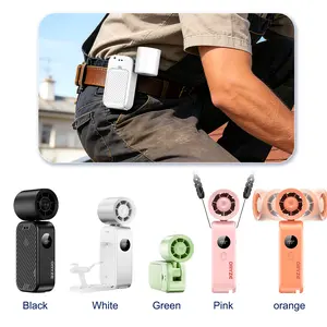 Portable Clip-on Handheld Fan with Phone Holder: 350° Rotation, Ultra-Lightweight Personal Fan for Baby Stroller, Travel, Desk & Home - Fathersdaygift outdoorfun