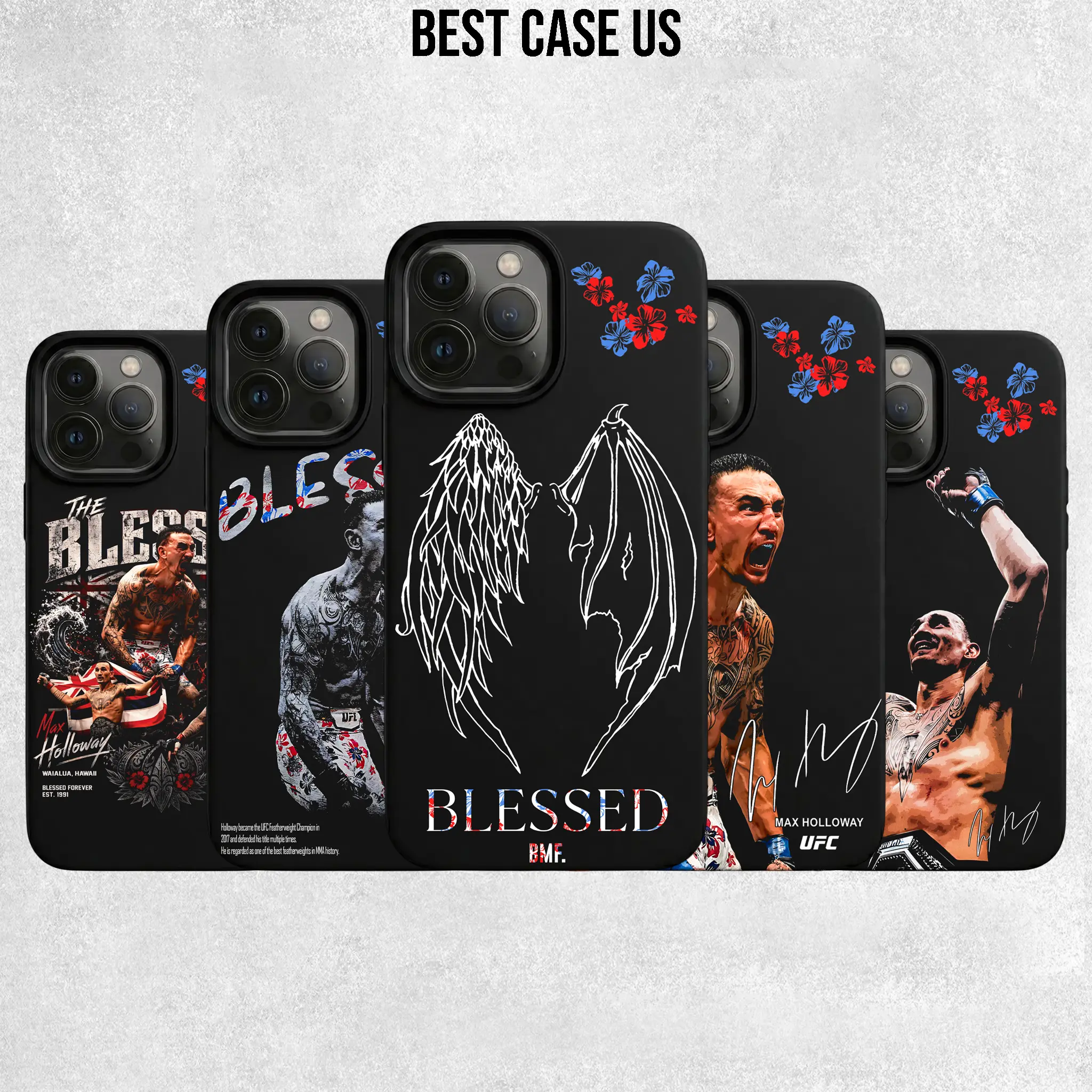 UFC 329 "The Blessed" Max Holloway MMA Phone Case for iPhone 17 16 15 14 13 12 11 Pro Max | UFC Fighter Sports Fan Gift Cover