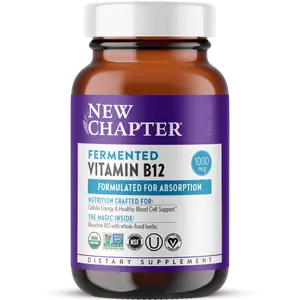 New Chapter Fermented Vitamin B12 with 1,000 mcg | Cellular Energy + Healthy Blood Cells - 30ct